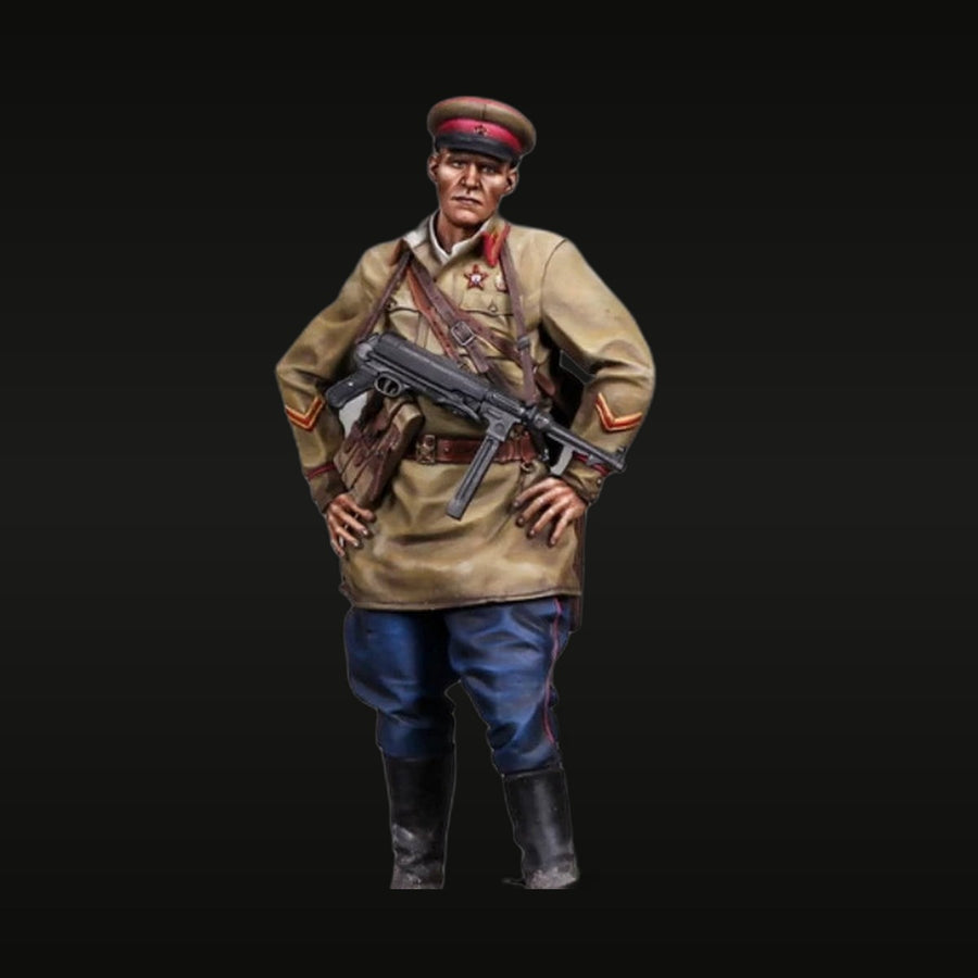 Soviet Red Army NCO with MP40 SMG 1/35 Resin Figure Kit - unpainted resin model kit