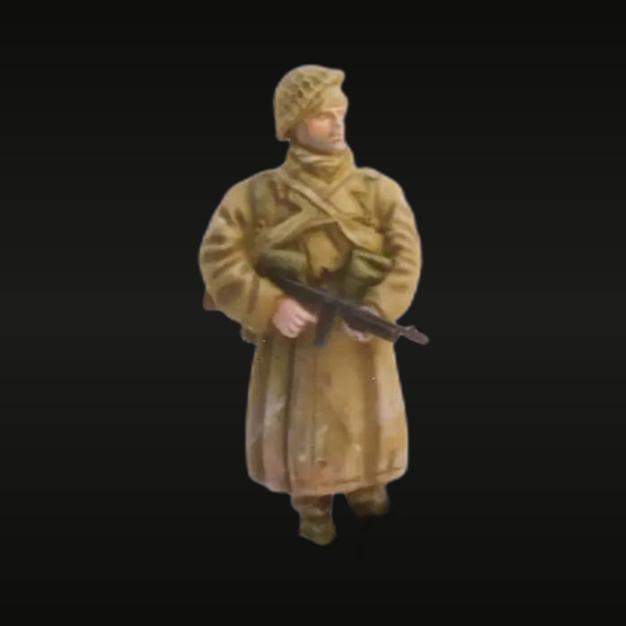 WWII British Soldier North Africa Greatcoat Knit Cap 1/35 Resin Figure Kit - unpainted resin model kit