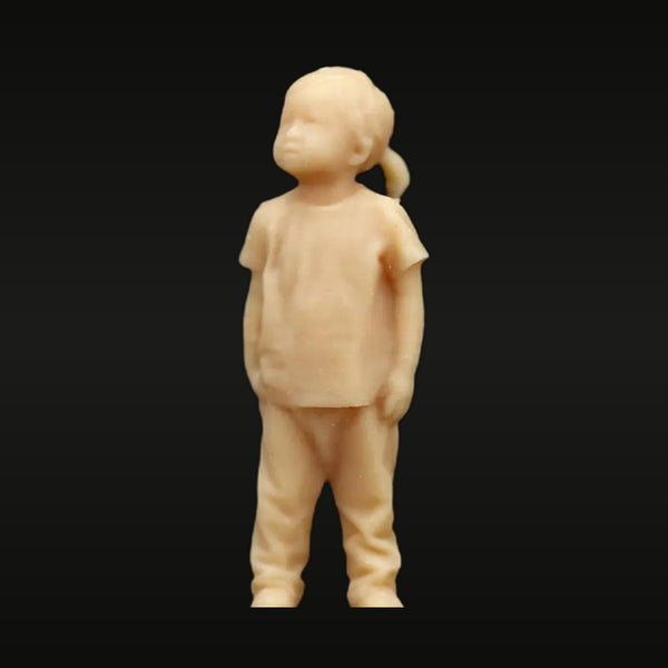 Unpainted Child Figure Collection 1/87 Scale Resin Model Kit