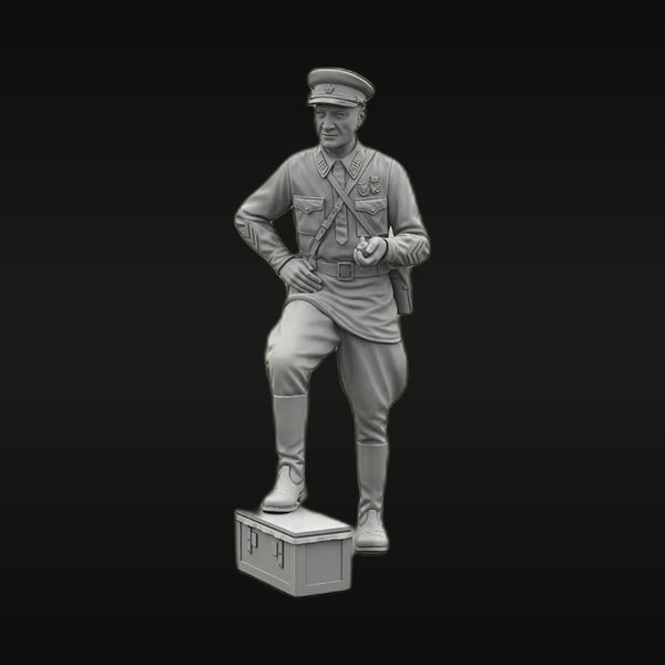 Soviet Red Army Officer with Peaked Cap and Medals 1/35 Resin Figure Kit