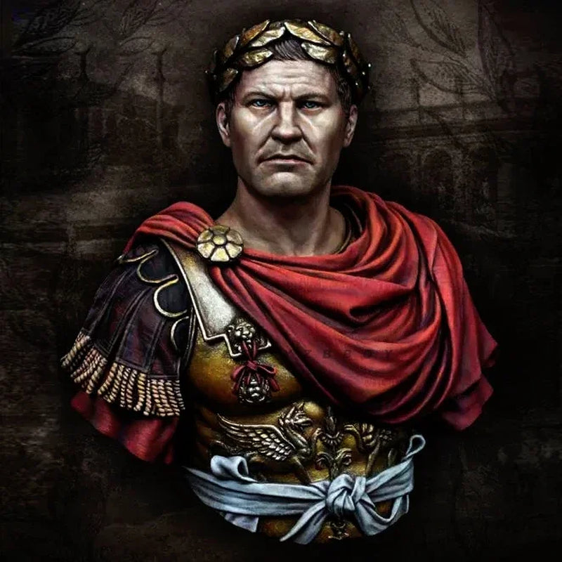 Ancient Roman Emperor with Laurel Crown 1/10 Resin Bust Kit - resin model view 2
