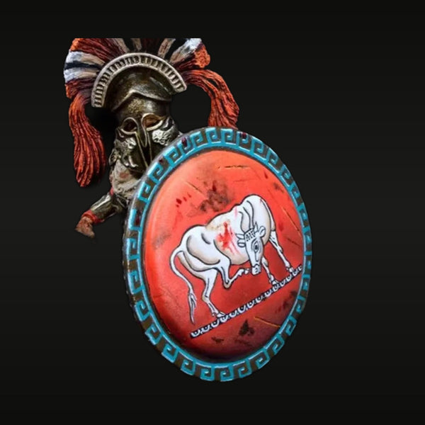 Ancient Greek Hoplite Warrior with Bull Shield 1/24 Resin Bust Kit