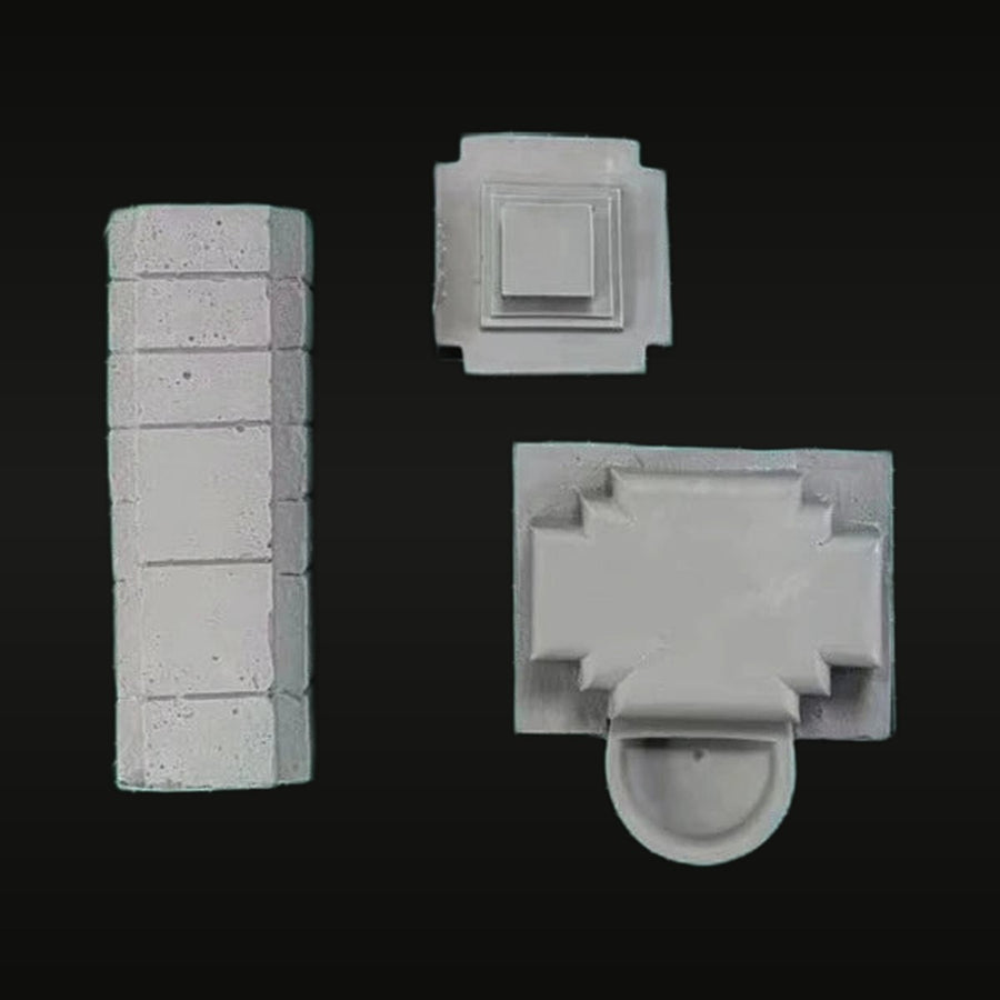 European Village Stone Fountain 1/35 Resin Model Kit - unpainted resin model kit