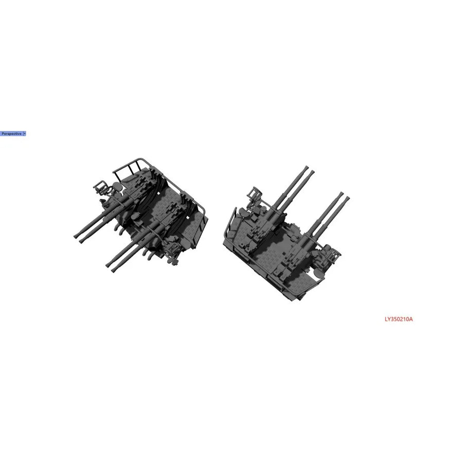 WWII Bofors 40mm Quad AA Gun Mount Set 1/700 Resin Accessory Kit - resin model view 2