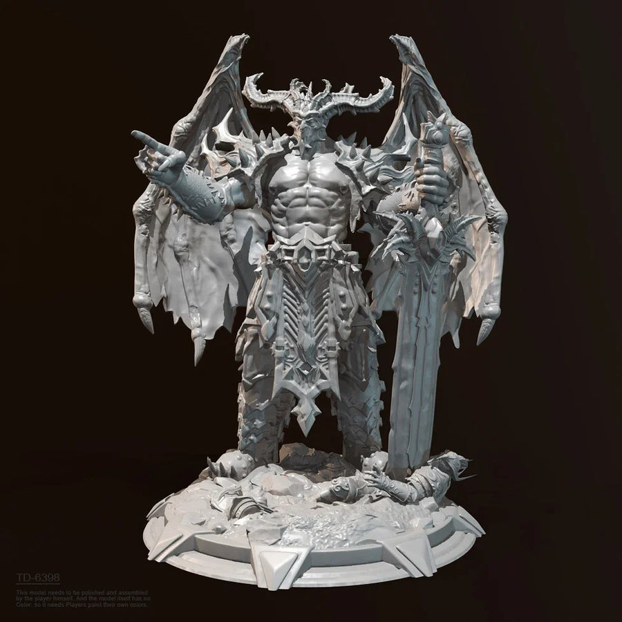 Winged Demon Warlord 38mm Resin Figure Kit - resin model view 2