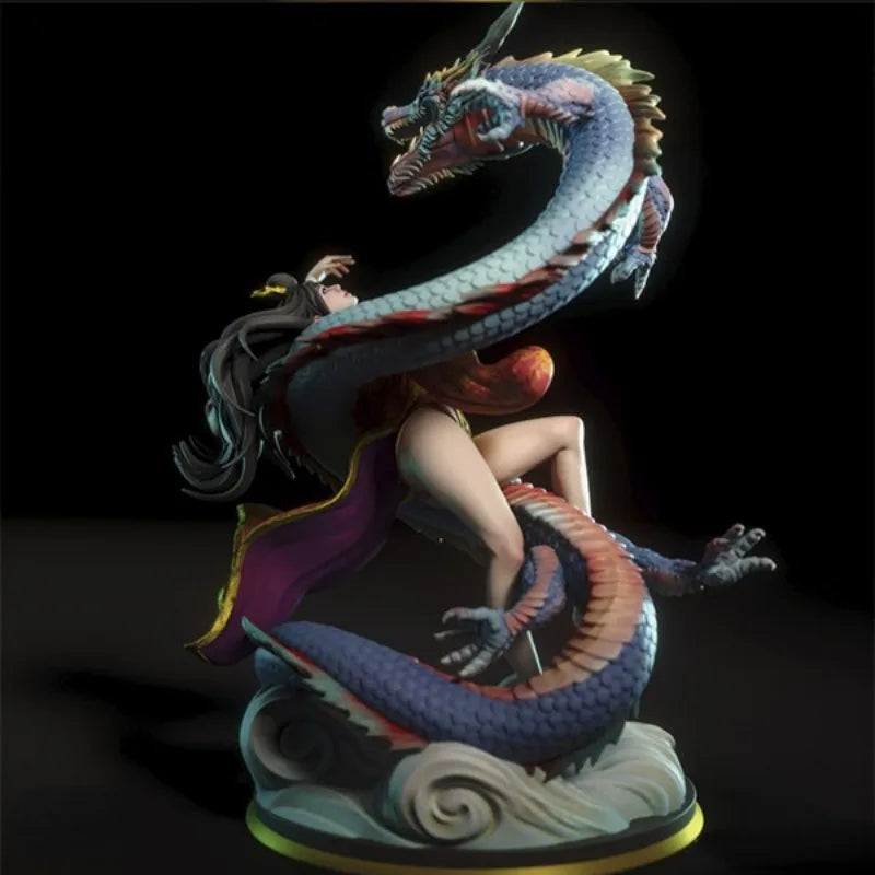Fantasy Figure with Dragon Companion 1/24 Resin Figure Kit - resin model view 4