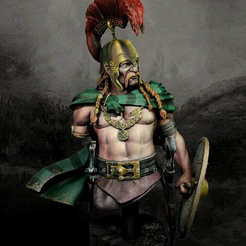 Ancient Celtic Warrior King with Shield 200mm Resin Bust - resin model view 2