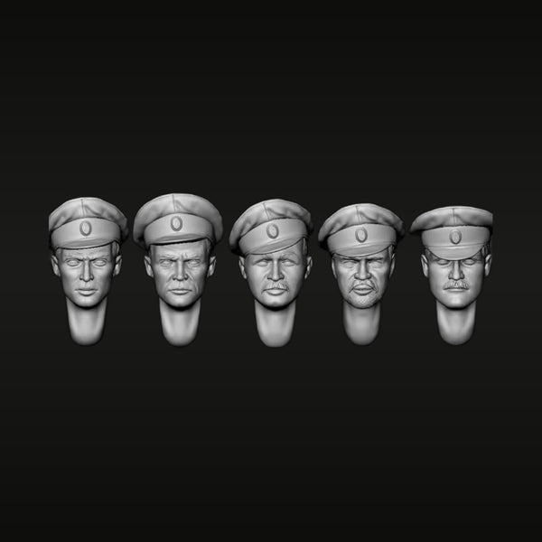 WWII Soviet Soldier Bust Heads 5-Pack 1/35 Resin Kit