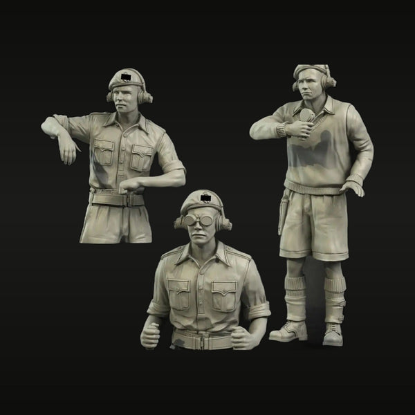 WWII British Tank Crew North Africa Desert 1/35 Resin Figure Set