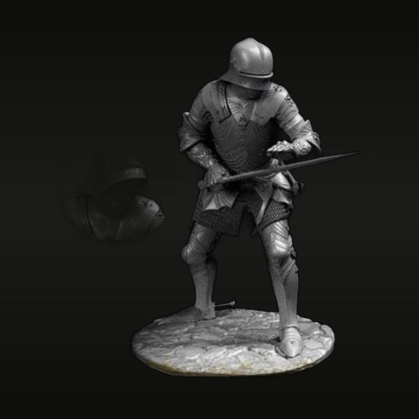 Medieval Knight with Long Spear Dynamic Pose 1/24 Resin Figure Kit