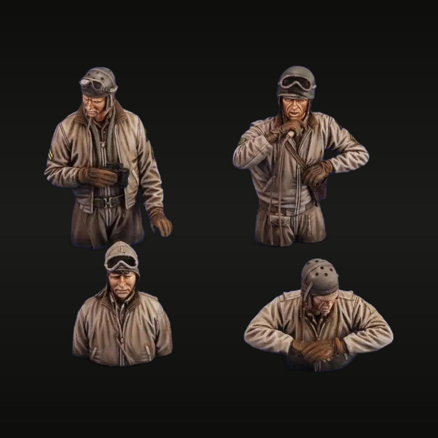 WWII US Armored Tank Crew Bust Set 1/35 Resin Kit - unpainted resin model kit