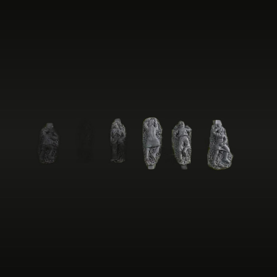 Civilian Figures 6-Piece Set 1/72 Scale Resin Model Kit - unpainted resin model kit