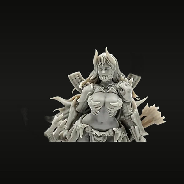 Fantasy Female Demon Sorceress with Horns 38mm Resin Bust Kit