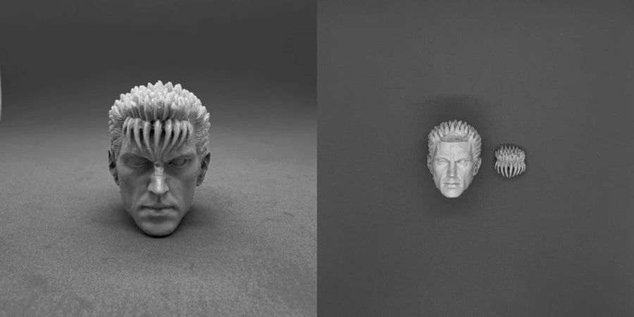 Male Head Sculpt with Removable Spiked Hair Piece 1/6 Resin Kit - resin model view 3