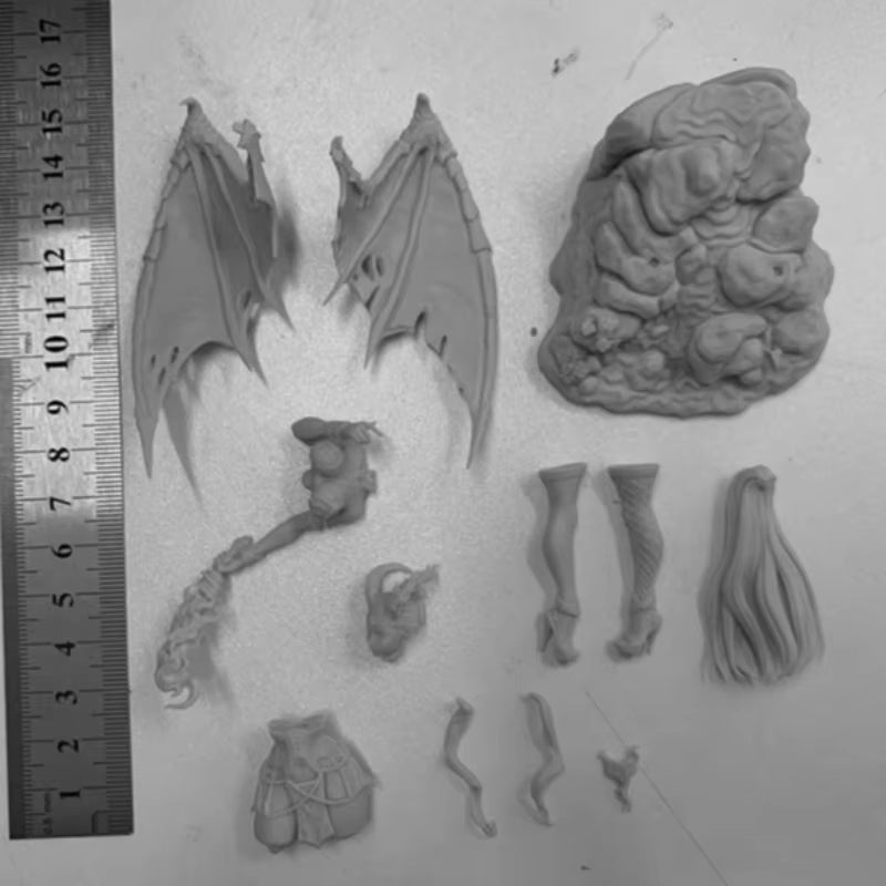 Fantasy Female Demon with Trident 1/24 Resin Figure Kit - resin model view 4