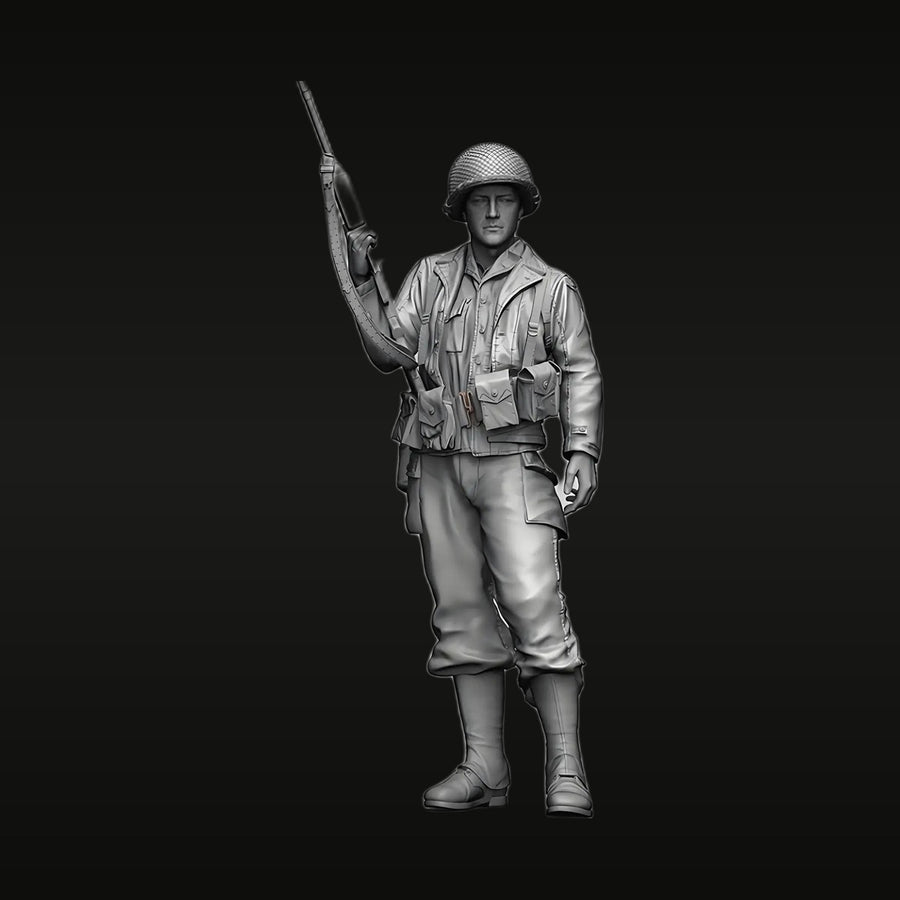 WWII American Infantry Soldier with M1 Garand 1/16 Resin Figure Kit - unpainted resin model kit