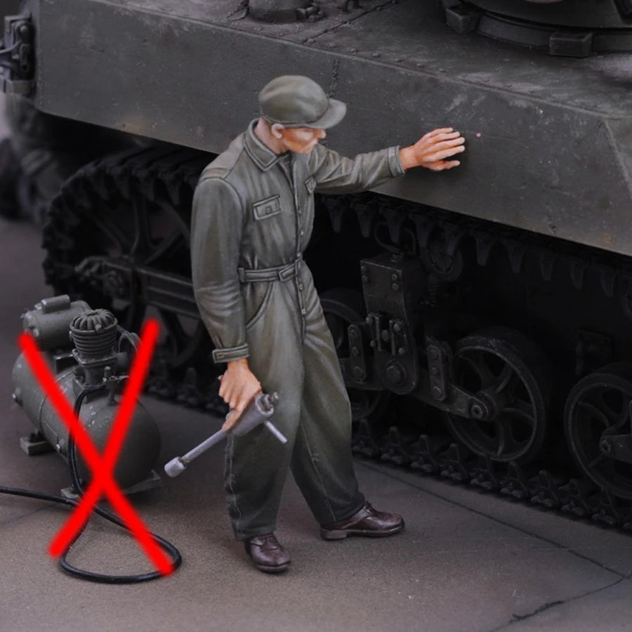 WWII German Luftwaffe Mechanic with Wrench 1/35 Resin Figure - resin model view 2