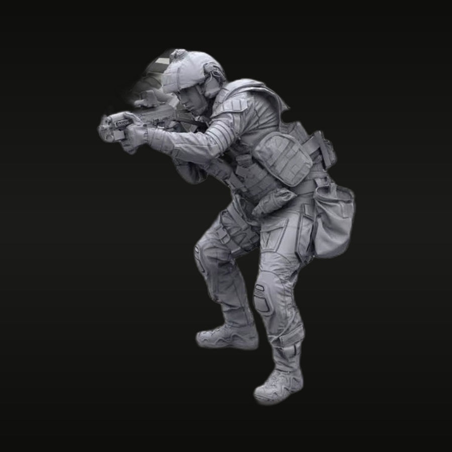 Modern US Special Operations Soldier with M4 1/35 Resin Figure Kit - unpainted resin model kit