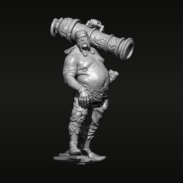 Fantasy Dwarf Gunner with Gatling Gun 100mm Resin Figure Kit