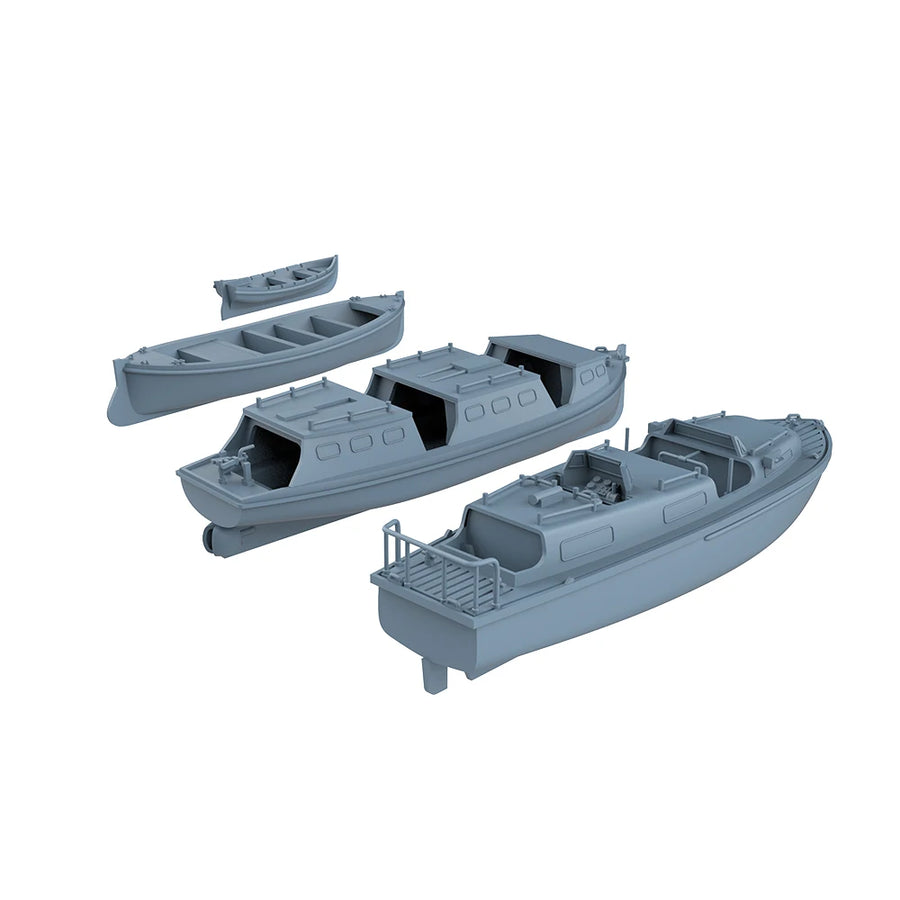 Royal Navy Lifeboat Set 4-Piece with Interior Detail 1/350 1/700 Resin Ship Accessory Kit - resin model view 3