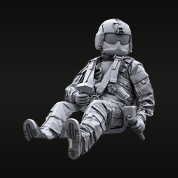 Modern US Army Helicopter Pilot Seated in Flight Gear 1/35 Resin Figure Kit