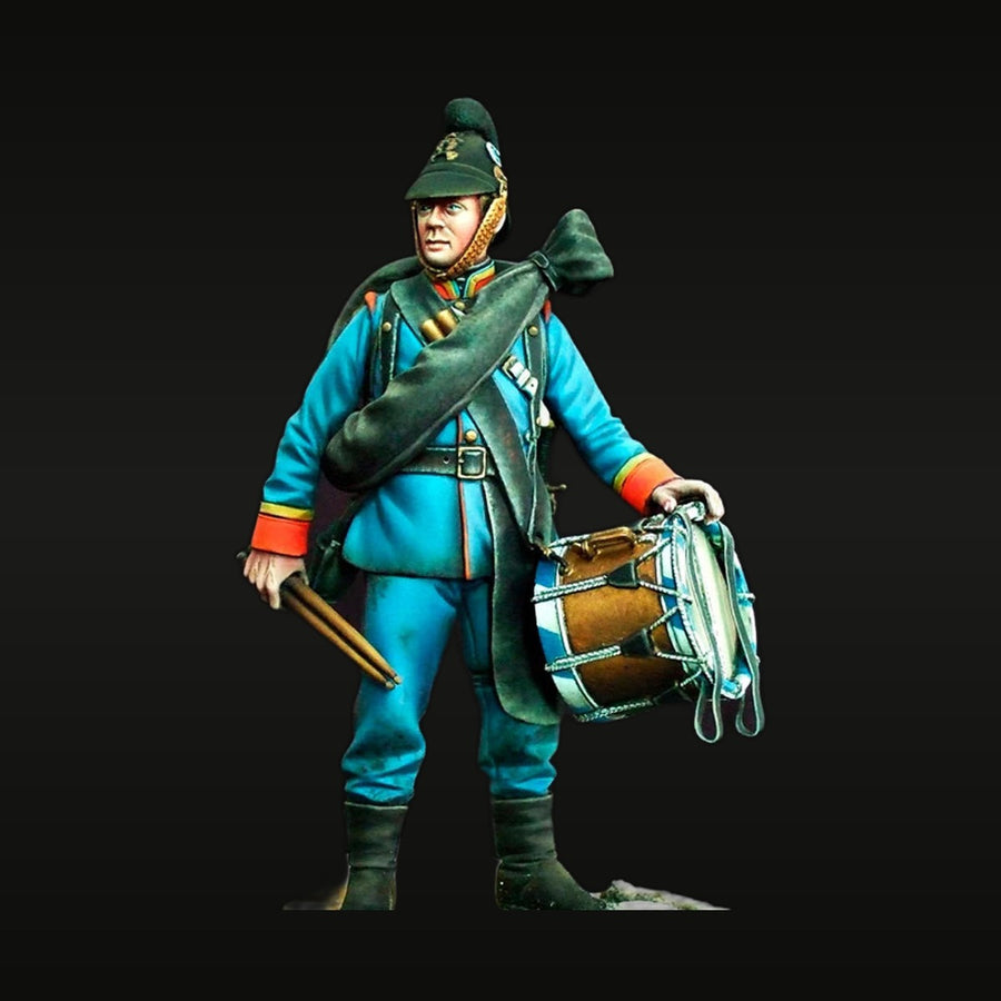 WWI French Drummer Sergeant with Snare Drum 1/24 Resin Figure Kit - unpainted resin model kit