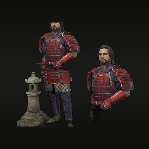 Samurai Warrior Duo with Stone Lantern 1/24 Resin Figure Kit