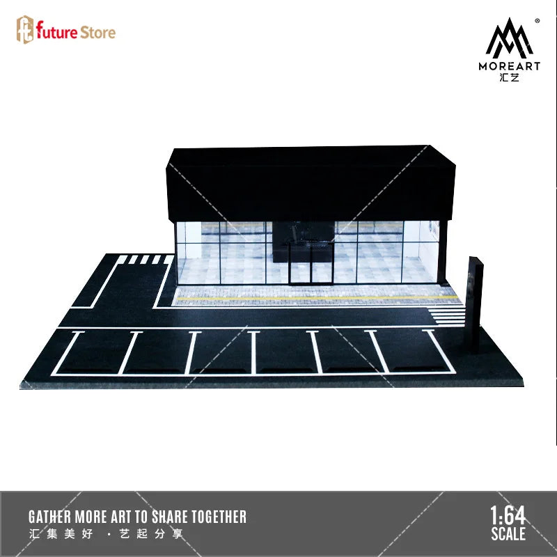 1/64 Scale Simulate Miniature Parking Lot Light Architecture Diorama Car Park Street Scene Building Model Showroom Decor Display