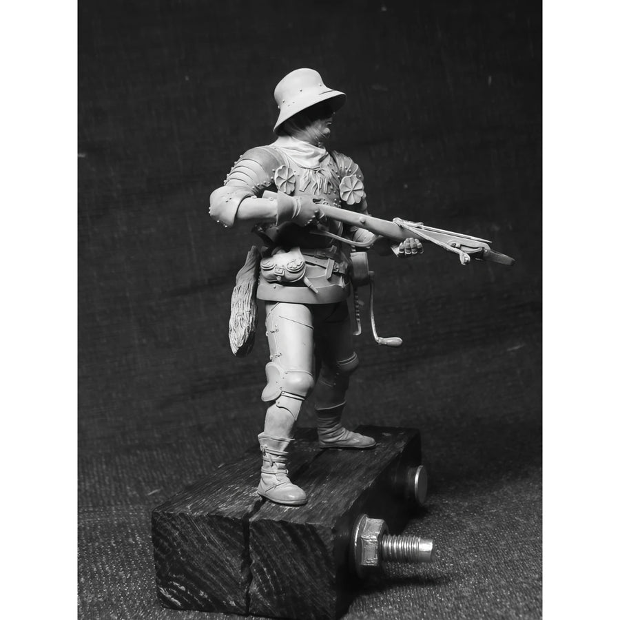 Medieval Fantasy Armored Warrior with Crossbow 75mm Resin Figure Kit - resin model view 3