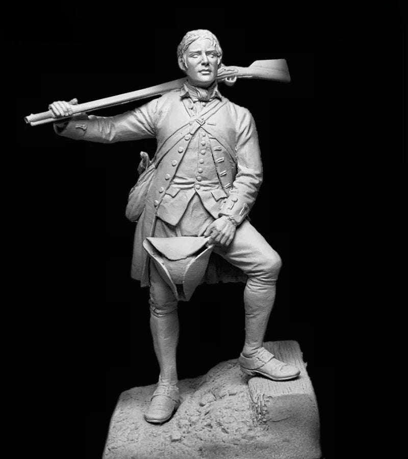 1/24 Scale 75Mm Die-Cast Resin Figure Model Kit US Minuteman (2 Heads) Miniature Toys Unassembled Unpainted DIY Diorama