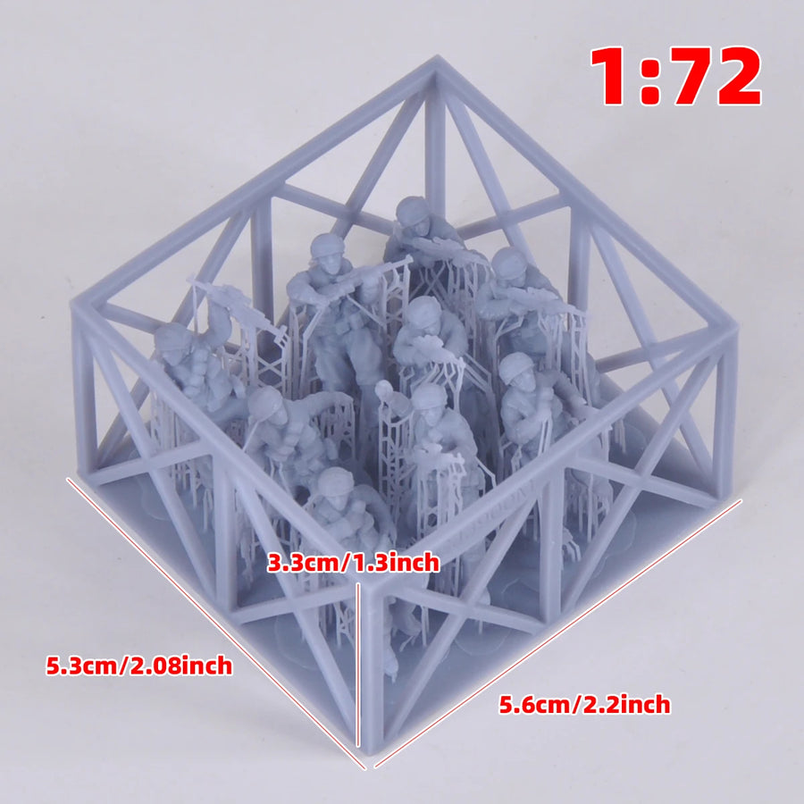 United States Modern Army Soldier Team Military Man Stand Set Assembly Scale Set Static Plastic Military Model Kit 9 Pcs 1/72