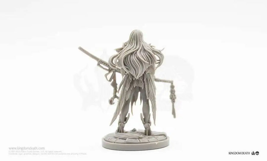 Fantasy Female Warrior with Ornate Rifle and Chain Weapon 75mm Resin Figure Kit - resin model view 5