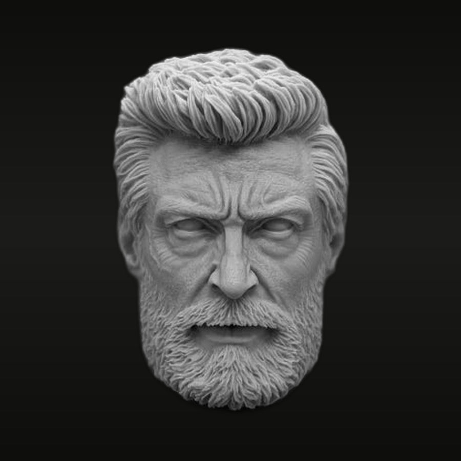 Bearded Male Head Bust with Textured Beard 1/6 Resin Portrait Kit - unpainted resin model kit