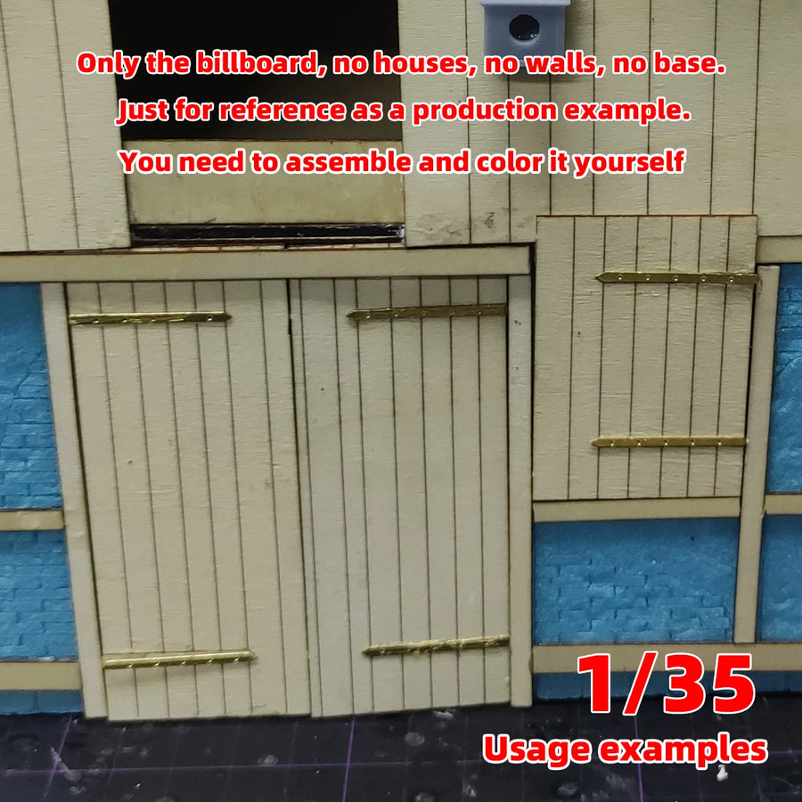PE Assembly Architectural Sand Table Wooden Door Part Strap Hinge Door Reinforcement Strap Building Diorama Scale Model Kit 1/35
