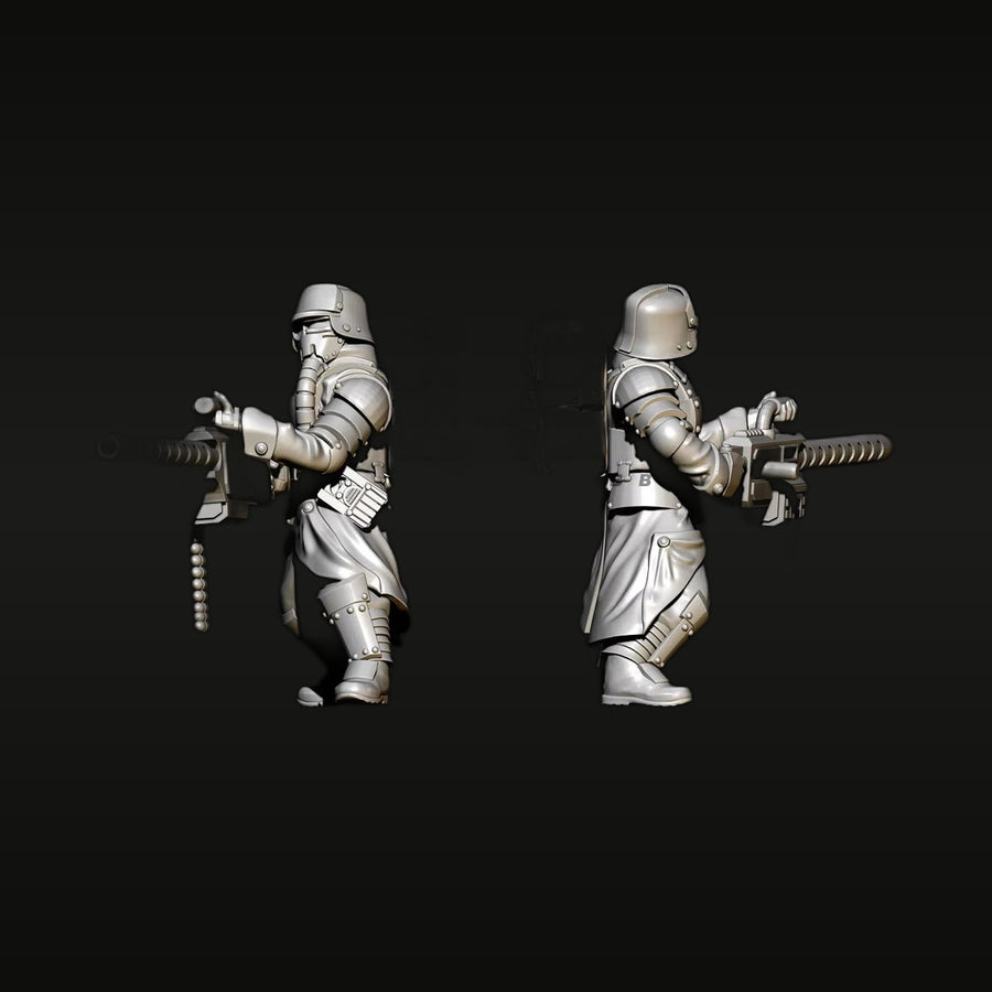 Sci-Fi German Trooper with Assault Rifle 75mm Resin Figure Kit - unpainted resin model kit