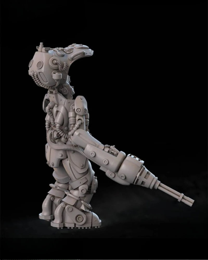 Sci-Fi Female Mech Pilot with Handheld Cannon 1/35 Resin Figure Kit - resin model view 4