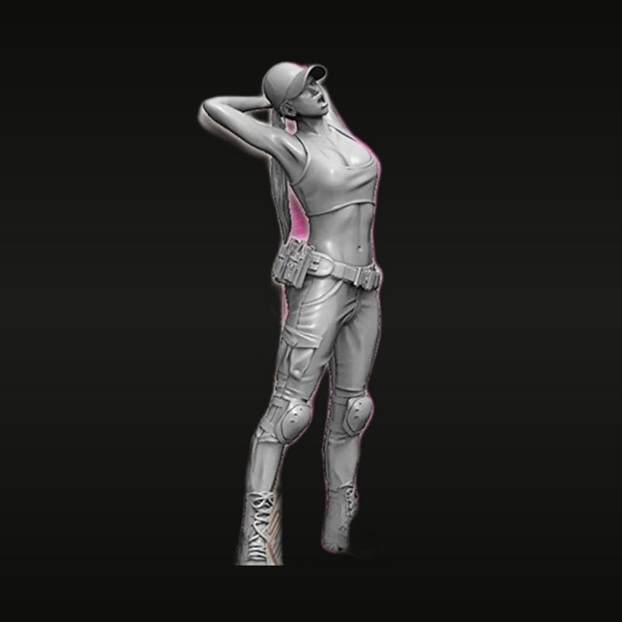 Modern Female Operative Casual Tactical Outfit 1/35 Resin Figure Kit - unpainted resin model kit