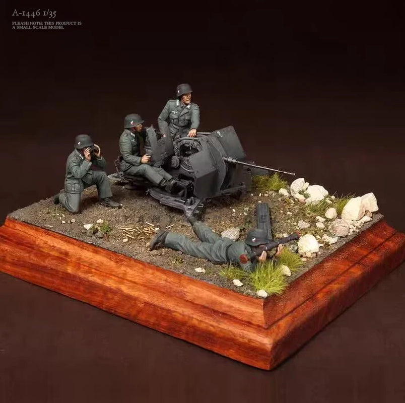 WWII German MG42 Crew Emplacement 3-Figure Set 1/35 Resin Diorama Kit - resin model view 3