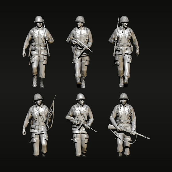 WWII British Infantry Set with Rifles 1/35 Resin Figure Kit