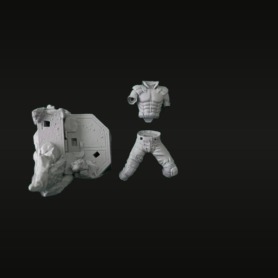 Sci-Fi Tactical Soldier with Futuristic Armor 1/24 Resin Figure Kit - unpainted resin model kit