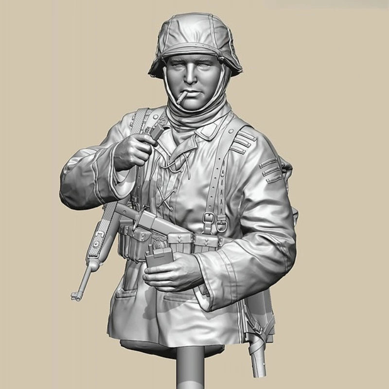 WWII German Soldier with Wrapped Head 1/10 Resin Figure Kit - resin model view 3