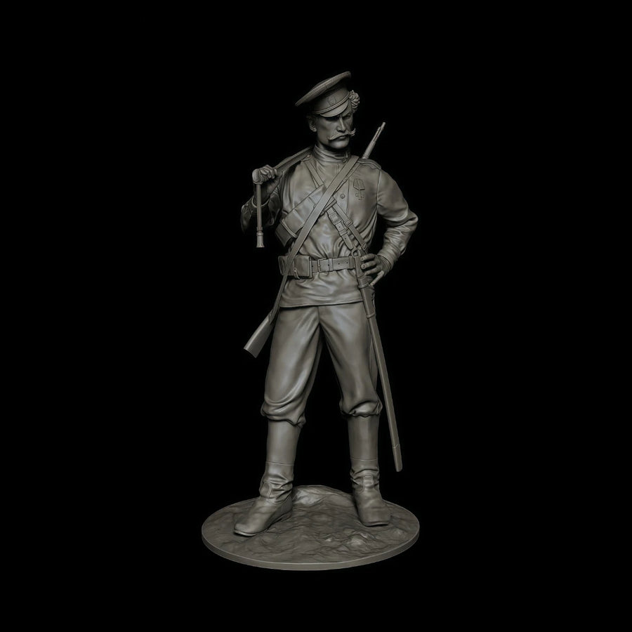 75Mm Resin Unpainted Model Kit, Military Theme, Russian Cossack Warriors (2 Heads) Unassembled and Unpainted GK