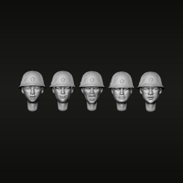 Chinese PLA / Soviet Soldier Head Assortment 1/35 Resin Bust Kit