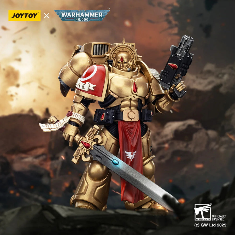 JOYTOY Warhammer 40K 1/18 Scale Blood Angels Sanguinary Guard with Pistol and Encarmine Blade 12.3Cm Action Figure Model Dolls