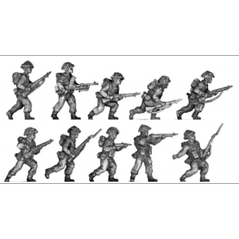 1/72 Scale Diecast Resin Figure Model Kit WWII British Infantry Section Advancing 10 Figures Unpainted