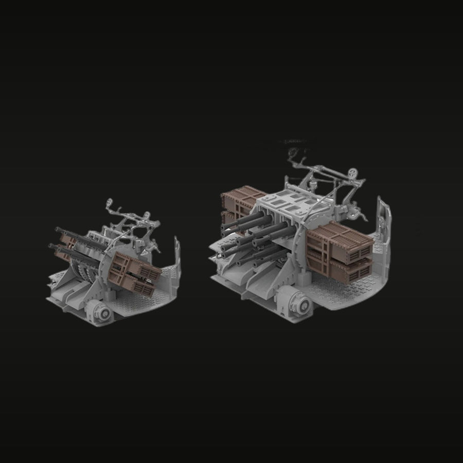 Royal Navy 2-Pounder Pom-Pom Gun Mount Twin Set 1/700 Resin Kit - unpainted resin model kit