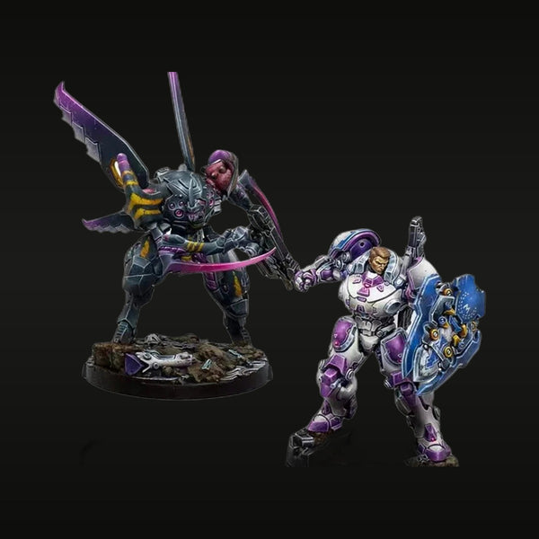 Sci-Fi Caskuda vs Maximus Power Armor Duel 28mm Resin Figure Set Kit