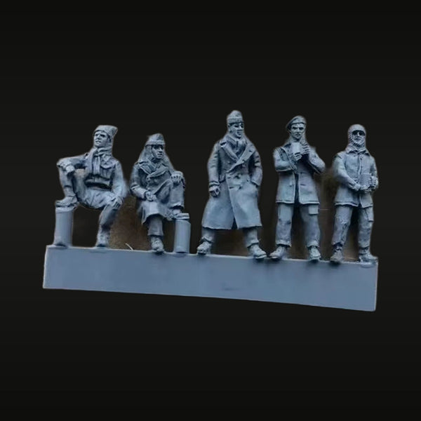 WWII German Officers & NCOs 5-Figure Set 1/72 Scale Resin Kit