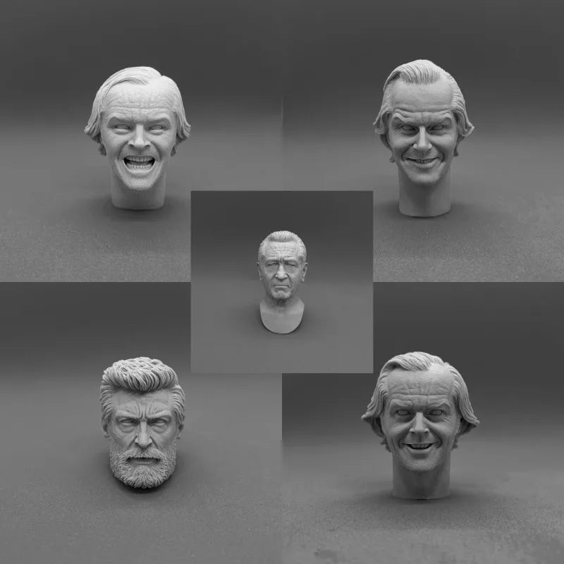Bearded Male Head Bust with Textured Beard 1/6 Resin Portrait Kit - resin model view 2