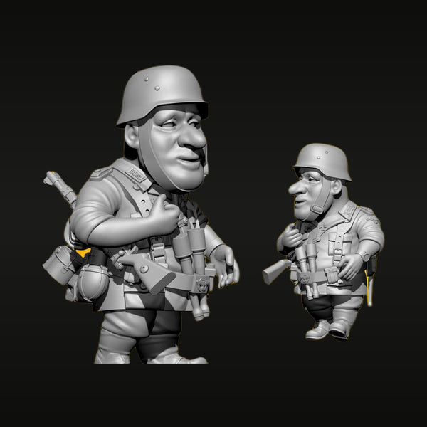 WWII German Infantry Soldiers Chibi Figure Set 75mm Resin Kit